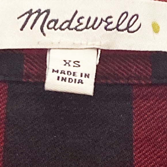 Madewell Flannel Tie-Front Shirt in Buffalo Check Size XS - Picture 7 of 7